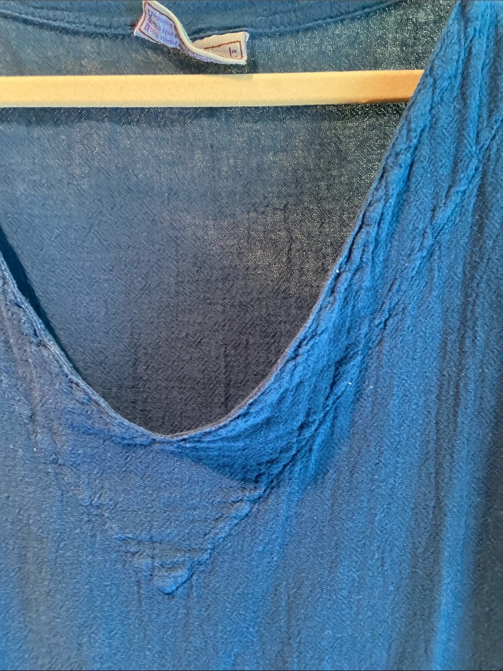 Relaxed Blue V-Neck Tunic Top - Cottonways - Picture 4 of 7